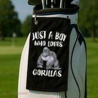 Just A Boy Who Loves Gorillas, Gorilla Lover Gift Golf Towel thumb 2