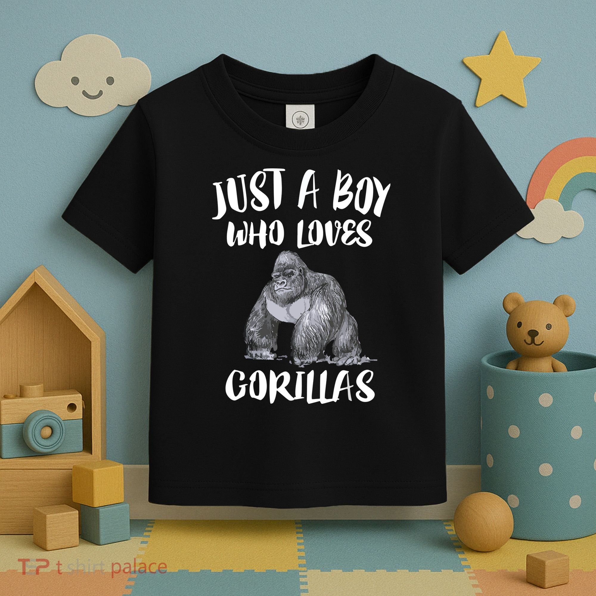 Just A Boy Who Loves Gorillas, Gorilla Lover Gift Toddler T-Shirt