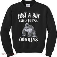 Just A Boy Who Loves Gorillas, Gorilla Lover Gift Kids Sweatshirt thumb 0