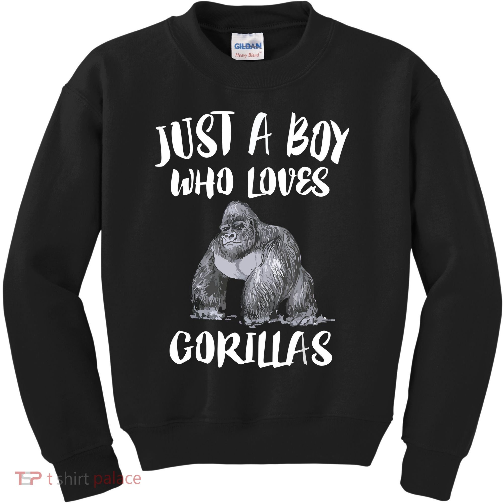 Just A Boy Who Loves Gorillas, Gorilla Lover Gift Kids Sweatshirt