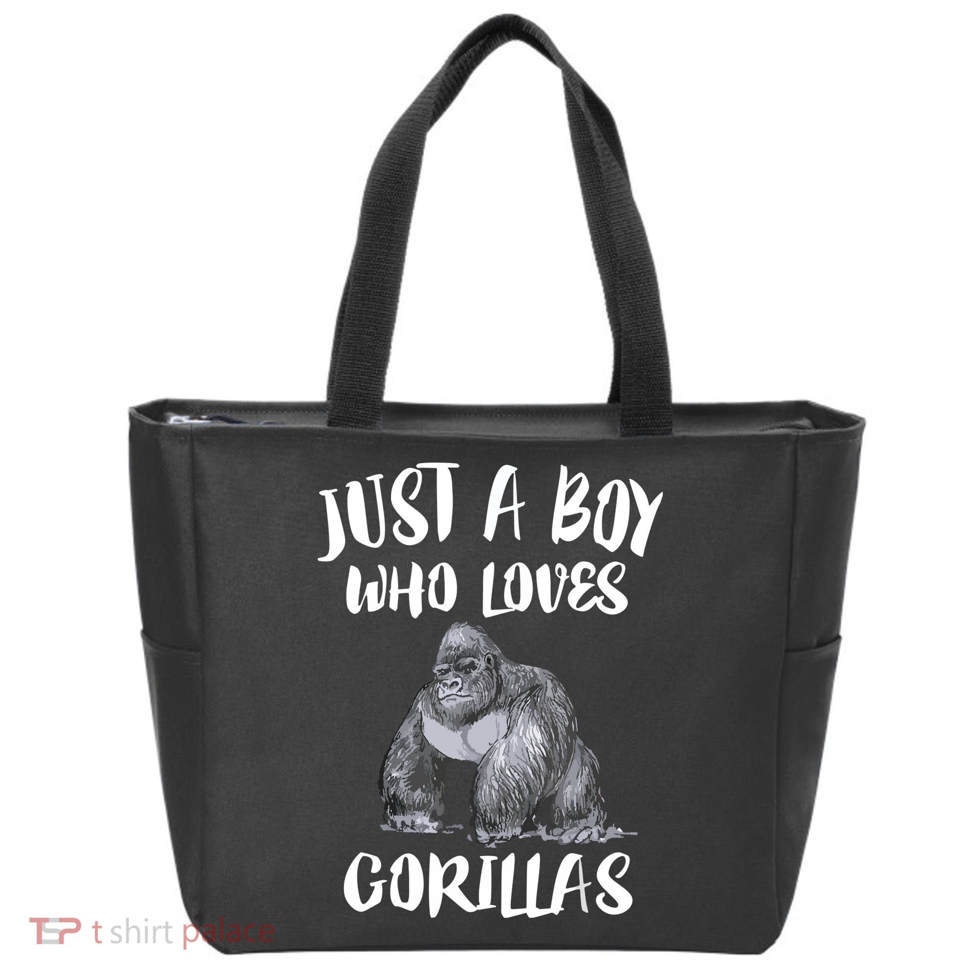 Just A Boy Who Loves Gorillas, Gorilla Lover Gift Tote Bag