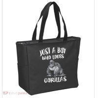 Just A Boy Who Loves Gorillas, Gorilla Lover Gift Tote Bag thumb 2