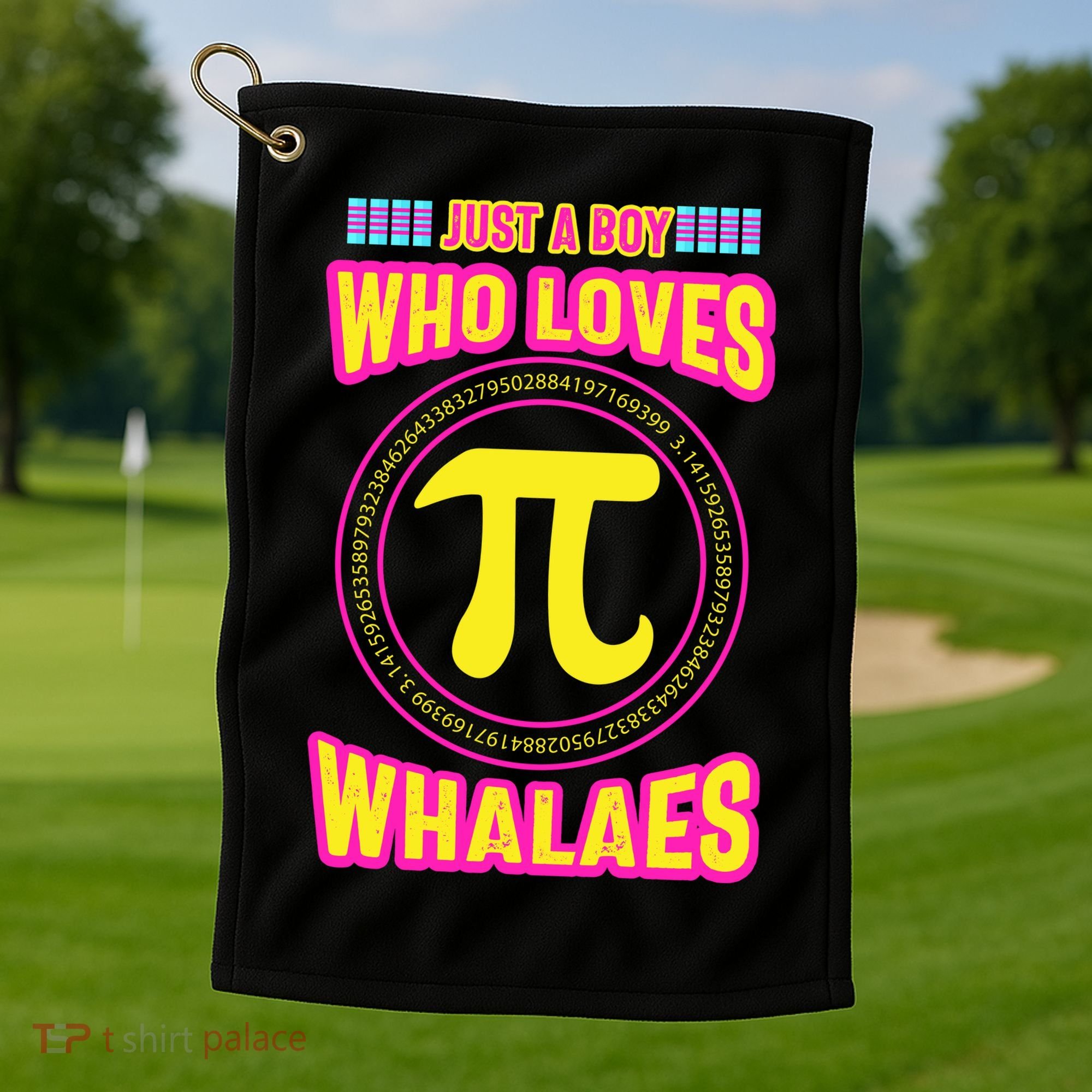 Just A Boy Who Loves Pi Whales Pi Day Golf Towel