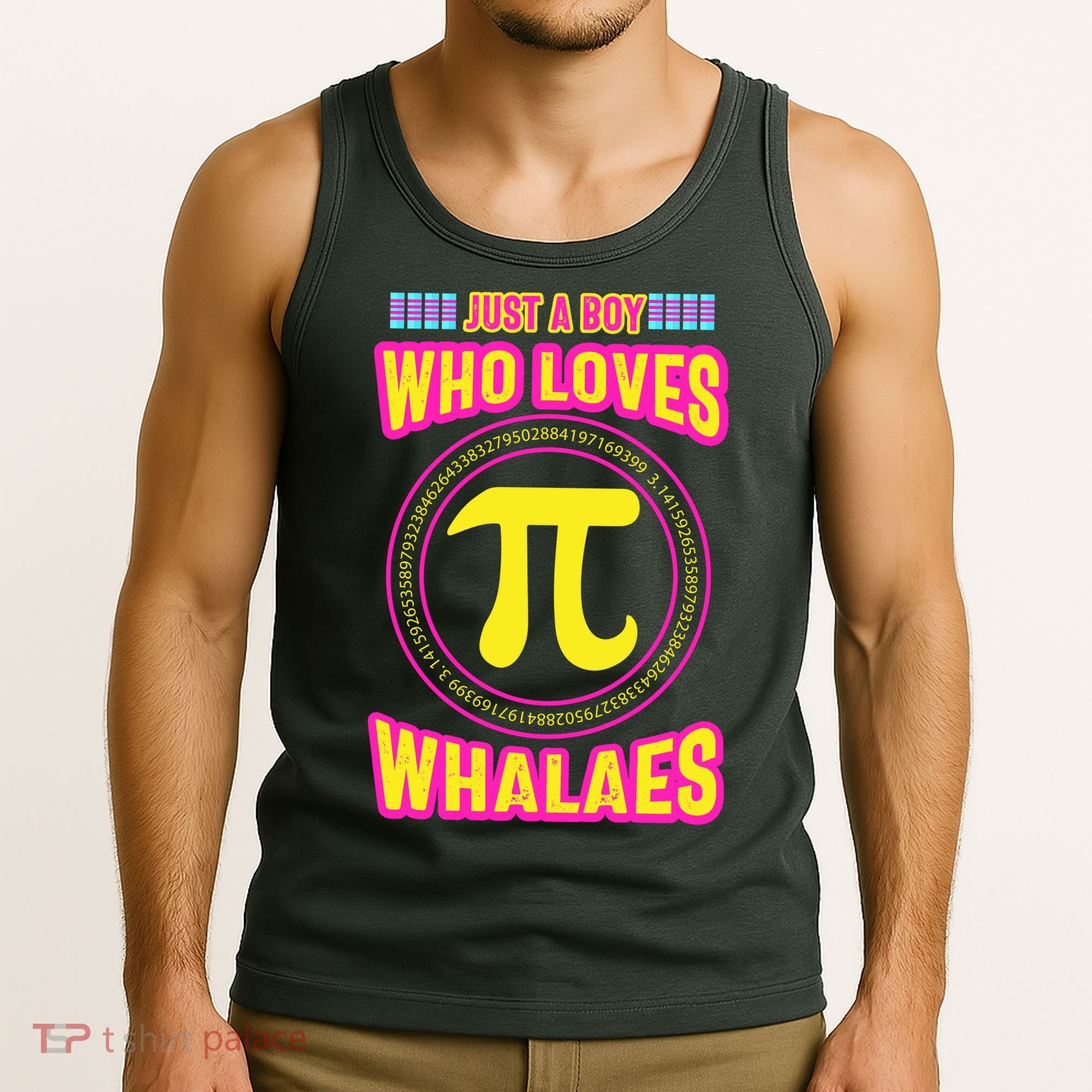 Just A Boy Who Loves Pi Whales Pi Day Tank Top