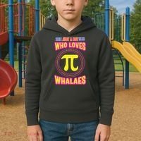 Just A Boy Who Loves Pi Whales Pi Day Kids Hoodie thumb 2