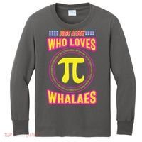 Just A Boy Who Loves Pi Whales Pi Day Kids Long Sleeve Shirt thumb 0