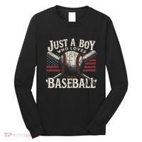 Just A Boy Who Loves Baseball Long Sleeve Shirt thumb 0