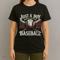 Just A Boy Who Loves Baseball T-Shirt thumb 4