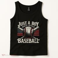 Just A Boy Who Loves Baseball Tank Top thumb 2