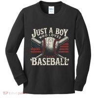 Just A Boy Who Loves Baseball Kids Long Sleeve Shirt thumb 0