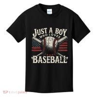 Just A Boy Who Loves Baseball Kids T-Shirt thumb 0