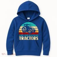 Just A Boy Who Loves Tractors Kids Hoodie thumb 0