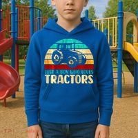 Just A Boy Who Loves Tractors Kids Hoodie thumb 2