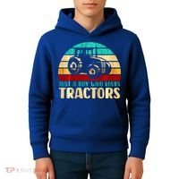 Just A Boy Who Loves Tractors Kids Hoodie thumb 4