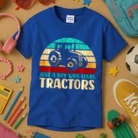 Just A Boy Who Loves Tractors Kids T-Shirt thumb 3