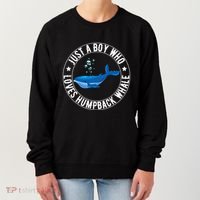 Just A Boy Who Loves Humpback Whale Funny Whale Lovers Women's Sweatshirt thumb 0