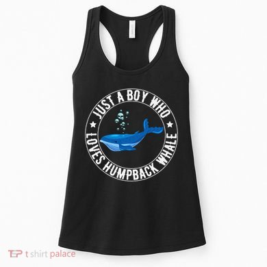 Just A Boy Who Loves Humpback Whale Funny Whale Lovers Women's Tank Top
