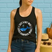 Just A Boy Who Loves Humpback Whale Funny Whale Lovers Women's Tank Top thumb 2