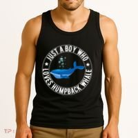 Just A Boy Who Loves Humpback Whale Funny Whale Lovers Tank Top thumb 3