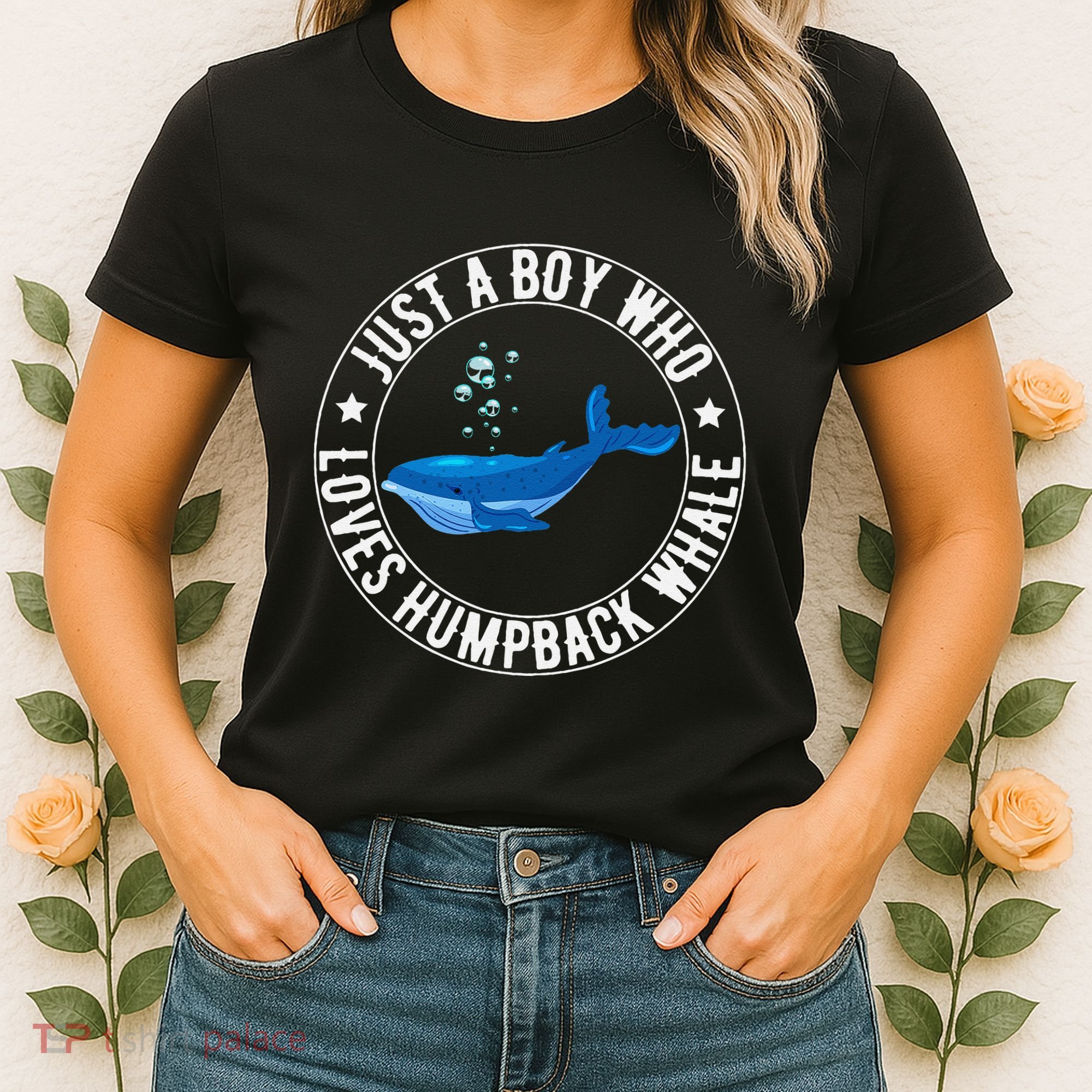 Just A Boy Who Loves Humpback Whale Funny Whale Lovers Women's T-Shirt