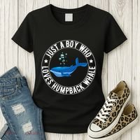 Just A Boy Who Loves Humpback Whale Funny Whale Lovers Women's T-Shirt thumb 3