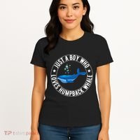 Just A Boy Who Loves Humpback Whale Funny Whale Lovers Women's T-Shirt thumb 4