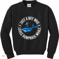 Just A Boy Who Loves Humpback Whale Funny Whale Lovers Kids Sweatshirt thumb 0