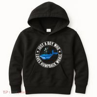 Just A Boy Who Loves Humpback Whale Funny Whale Lovers Kids Hoodie thumb 0