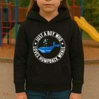 Just A Boy Who Loves Humpback Whale Funny Whale Lovers Kids Hoodie thumb 3