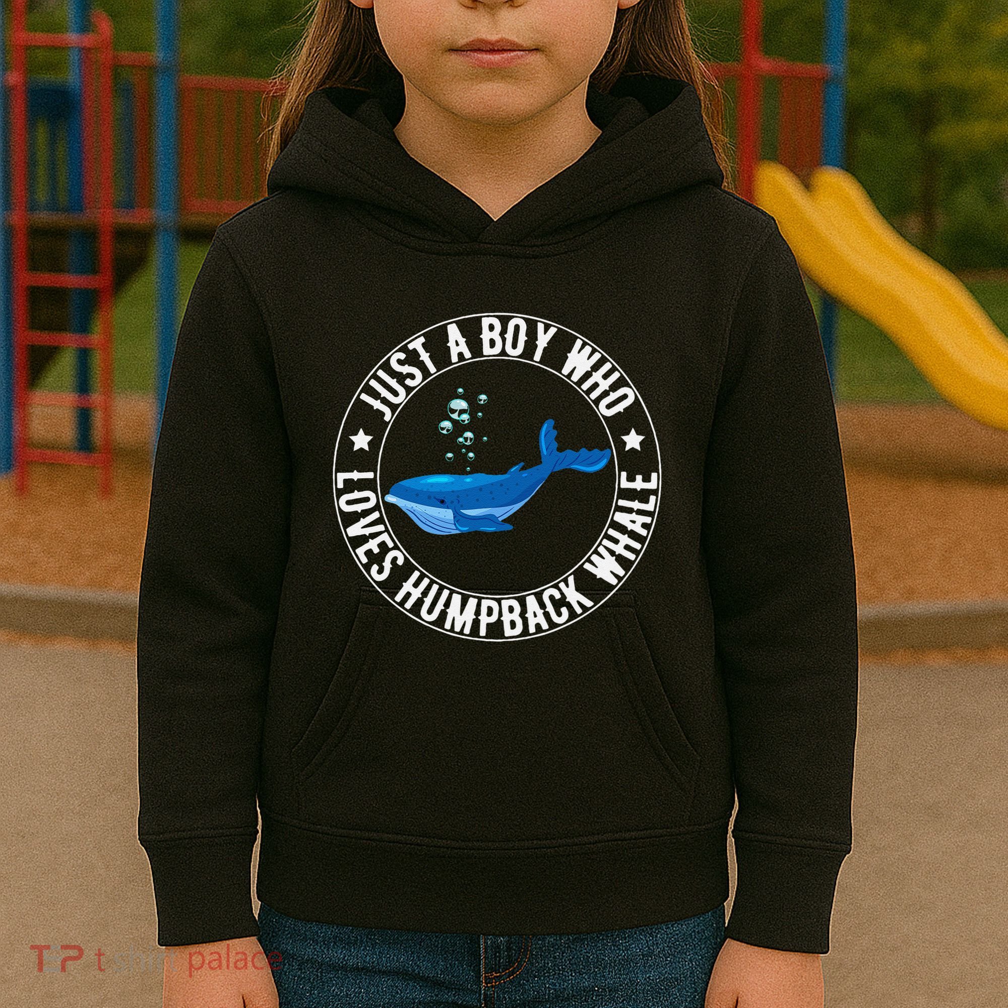 Just A Boy Who Loves Humpback Whale Funny Whale Lovers Kids Hoodie