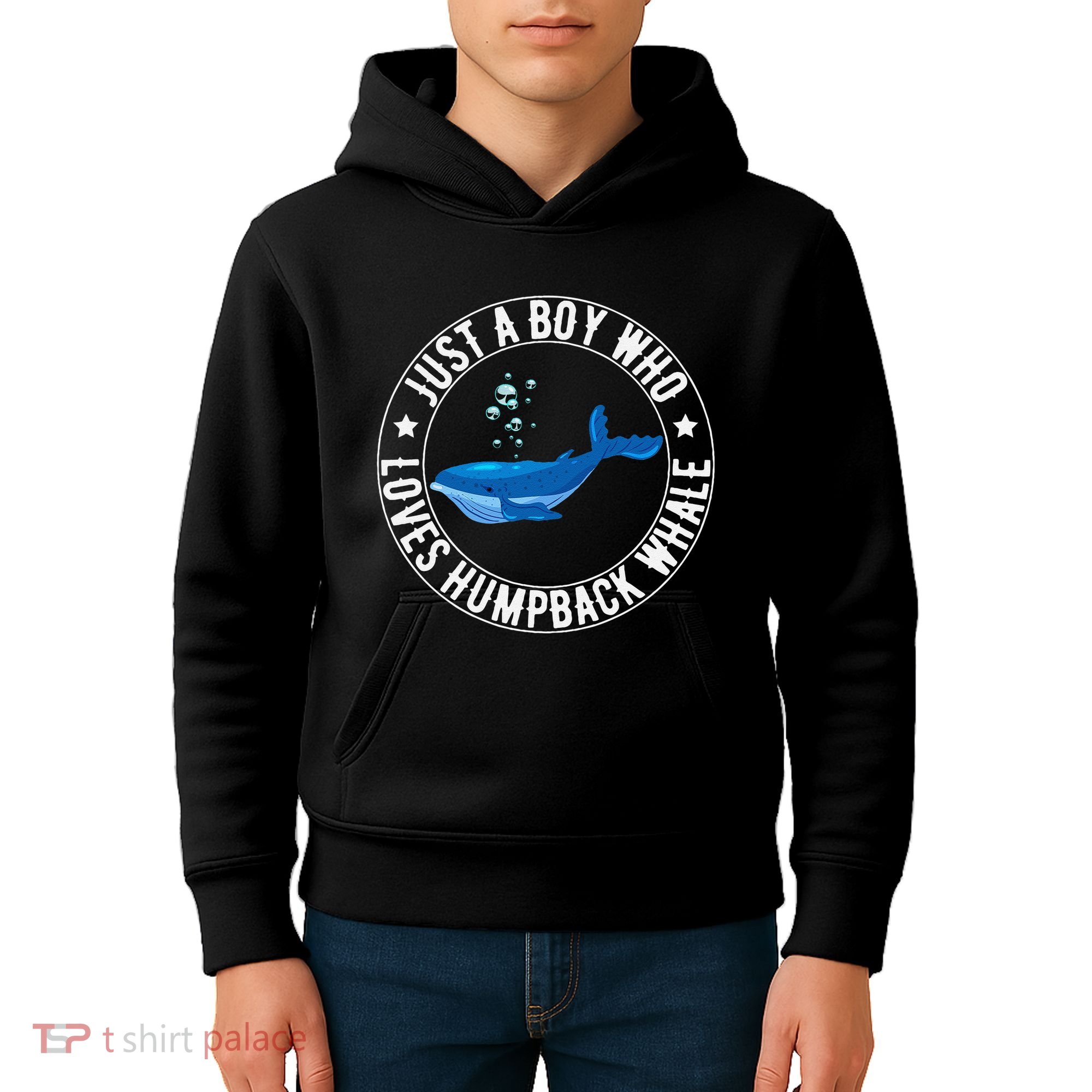 Just A Boy Who Loves Humpback Whale Funny Whale Lovers Kids Hoodie
