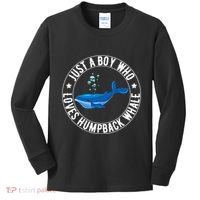Just A Boy Who Loves Humpback Whale Funny Whale Lovers Kids Long Sleeve Shirt thumb 0