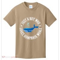 Just A Boy Who Loves Humpback Whale Funny Whale Lovers Kids T-Shirt thumb 0