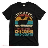 Just A Boy Who Loves Chickens Goats Farm Animal Lover Farmer T-Shirt thumb 0