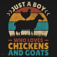 Just A Boy Who Loves Chickens Goats Farm Animal Lover Farmer T-Shirt thumb 7