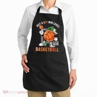 Just A Boy Who Loves Basketball Apron thumb 2