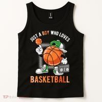 Just A Boy Who Loves Basketball Tank Top thumb 2