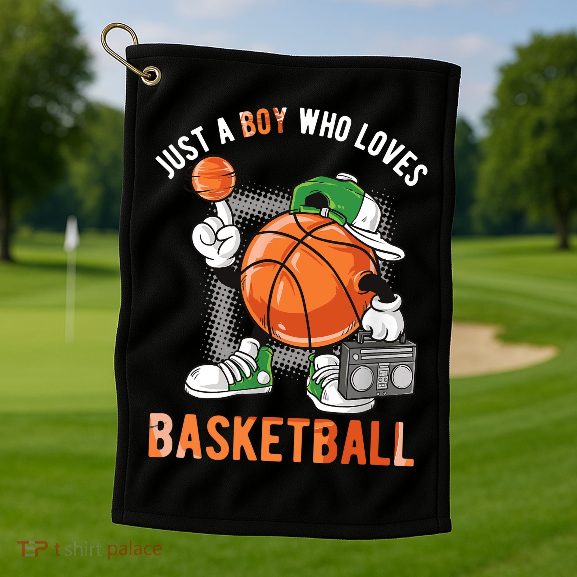 Just A Boy Who Loves Basketball Golf Towel