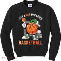 Just A Boy Who Loves Basketball Kids Sweatshirt thumb 0