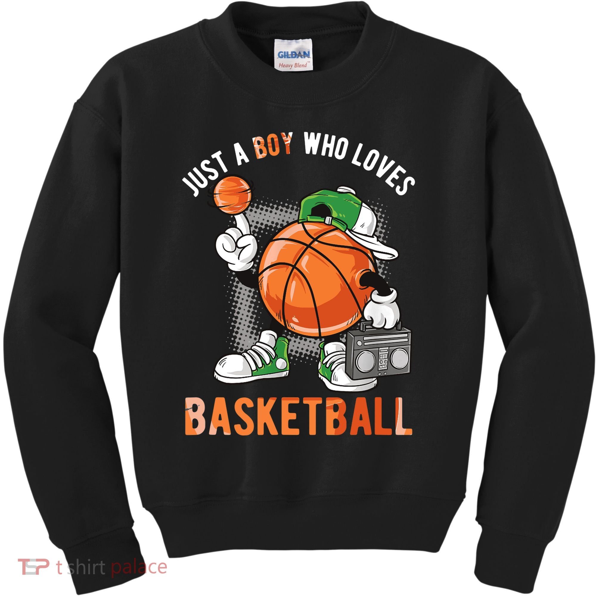 Just A Boy Who Loves Basketball Kids Sweatshirt