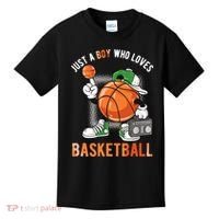 Just A Boy Who Loves Basketball Kids T-Shirt thumb 0