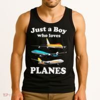 Just A Boy Who Loves Planes &Amp; Toddler Airplane Lover Tank Top thumb 3