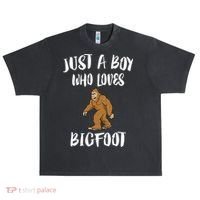 Just A Boy Who Loves Bigfoot Animal Gift Urban Oversized Heavyweight T-Shirt thumb 0