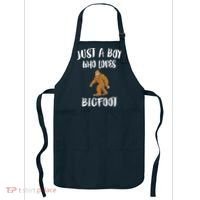 Just A Boy Who Loves Bigfoot Animal Gift Apron thumb 0