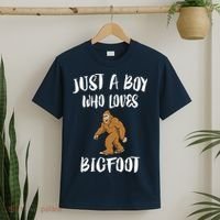 Just A Boy Who Loves Bigfoot Animal Gift T-Shirt thumb 2