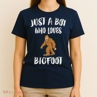 Just A Boy Who Loves Bigfoot Animal Gift T-Shirt thumb 4