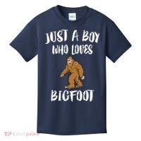 Just A Boy Who Loves Bigfoot Animal Gift Kids T-Shirt thumb 0