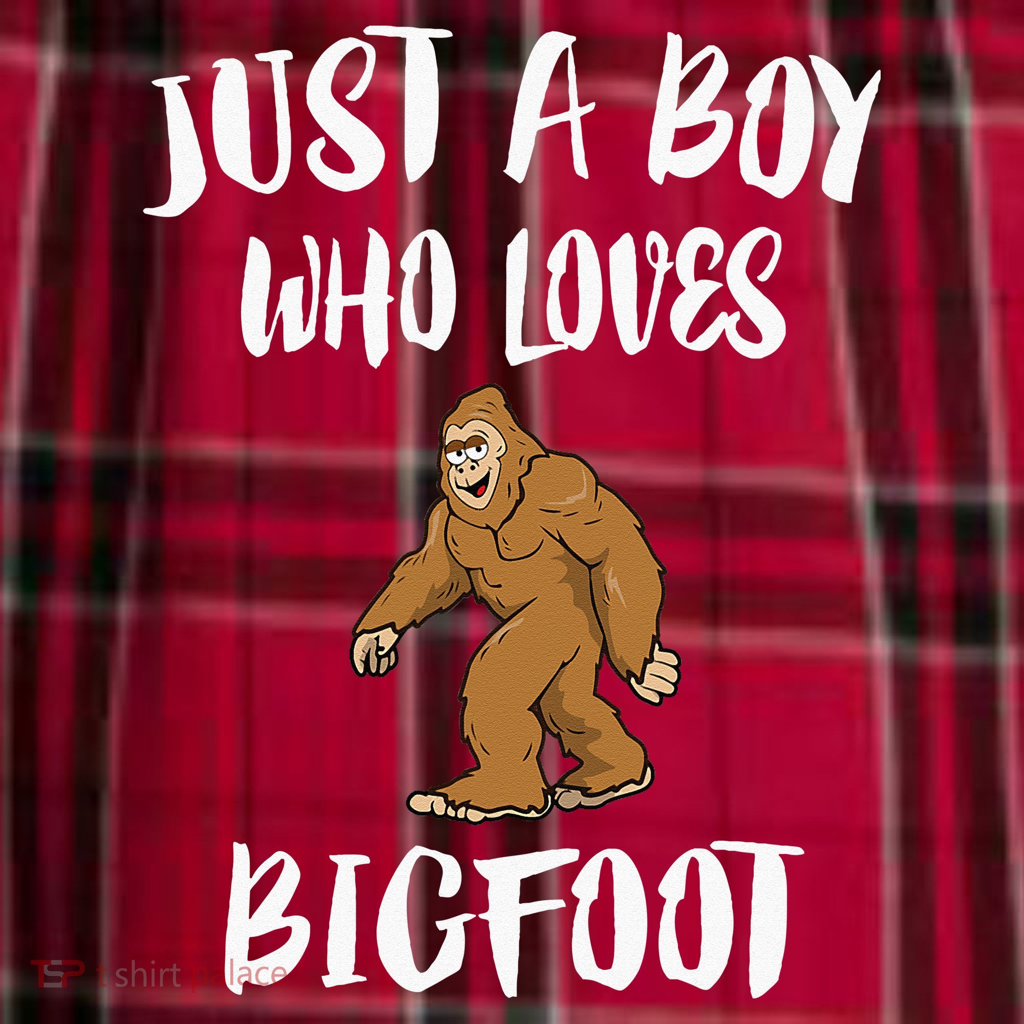 Just A Boy Who Loves Bigfoot Animal Gift Men's Flannel Plaid Pajama Pants