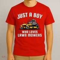 Just A Boy Who Loves Lawn Mowers T-Shirt thumb 3