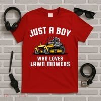 Just A Boy Who Loves Lawn Mowers T-Shirt thumb 5